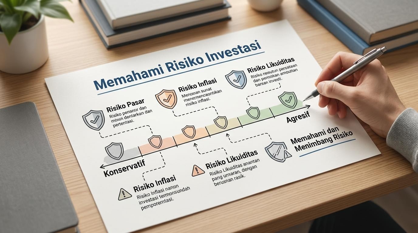 Ilustrasi entri referensi memahami risiko investasi